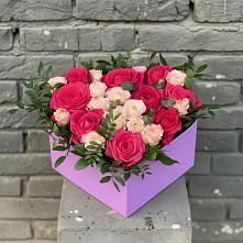 Цветочная композиция из Розы в коробке #REPLACE_PRED# Исаково