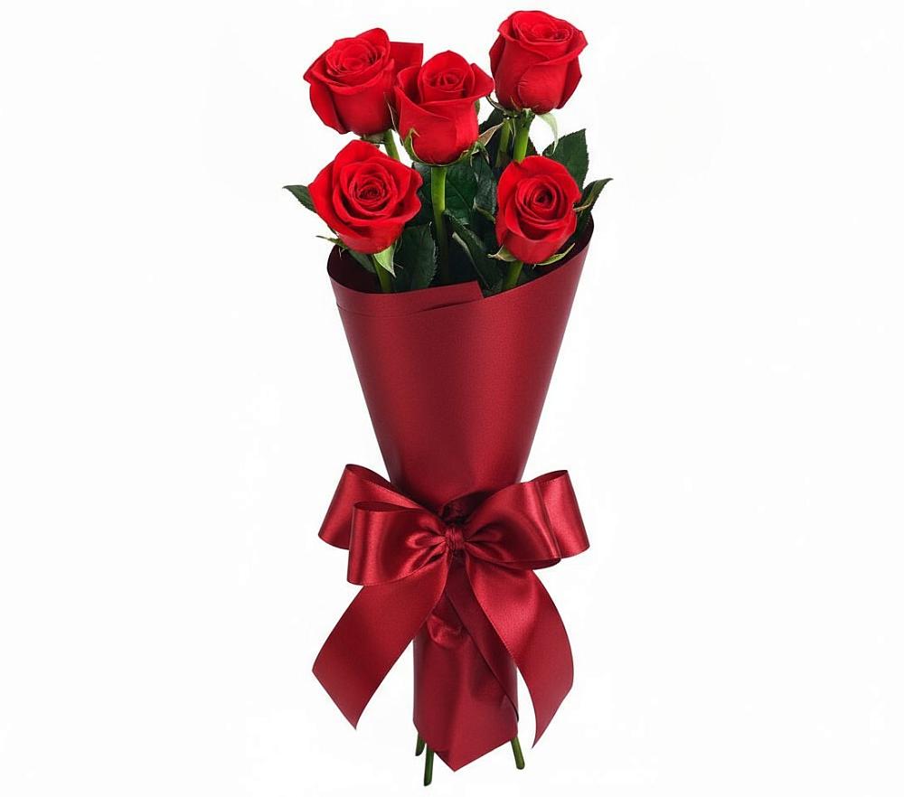 Букет 5 Красных роз Эдлесс Лав в Исаково