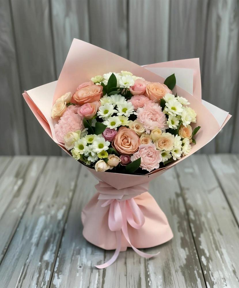 Букет цветов из: Гвоздики, Розы и Хризантемы в Исаково