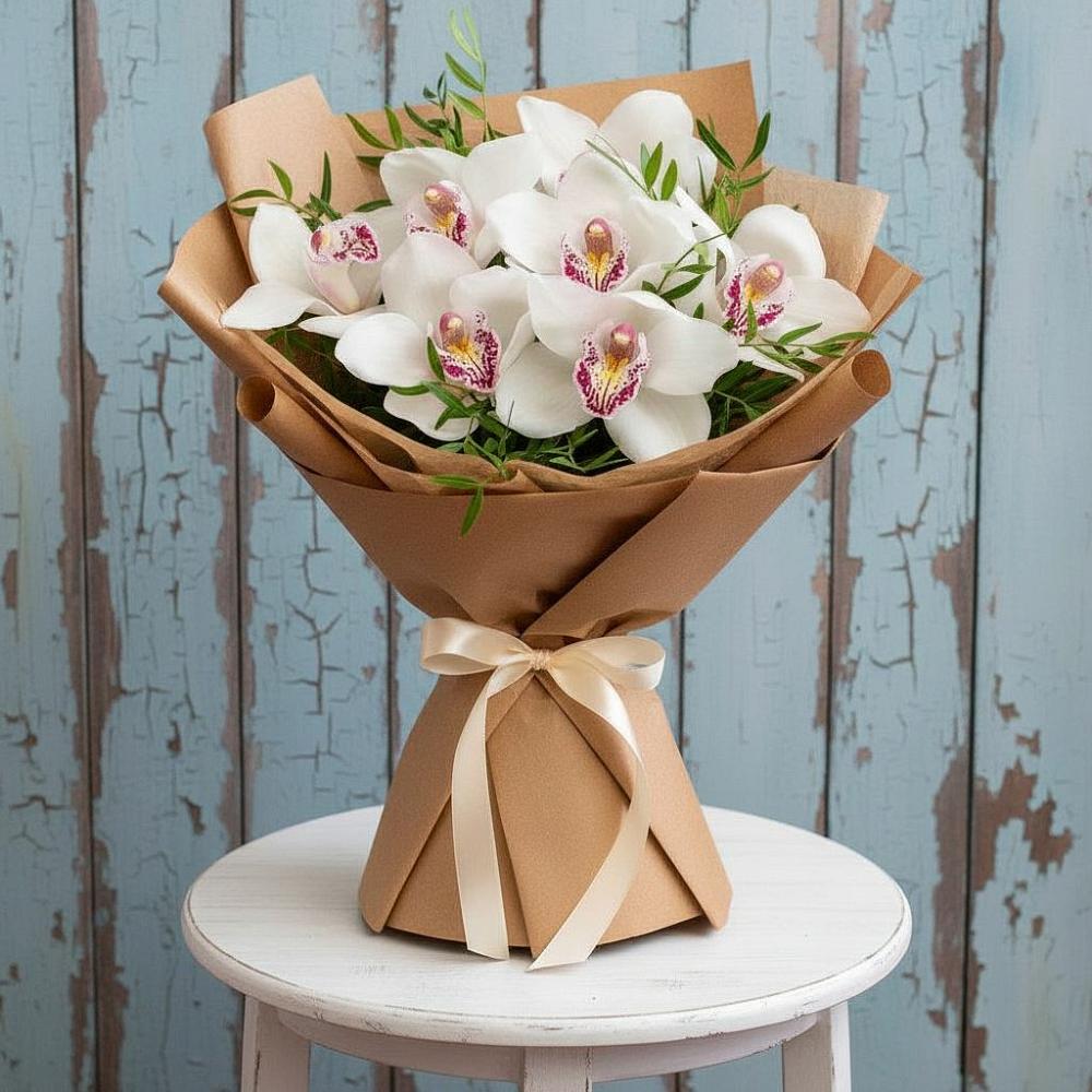 Букет цветов из: Орхидеи и Розы в Исаково