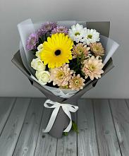 Букет цветов из:  Розы, Герберы и Хризантемы #REPLACE_PRED# Исаково