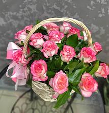 Цветочная композиция из Розы в корзине #REPLACE_PRED# Исаково