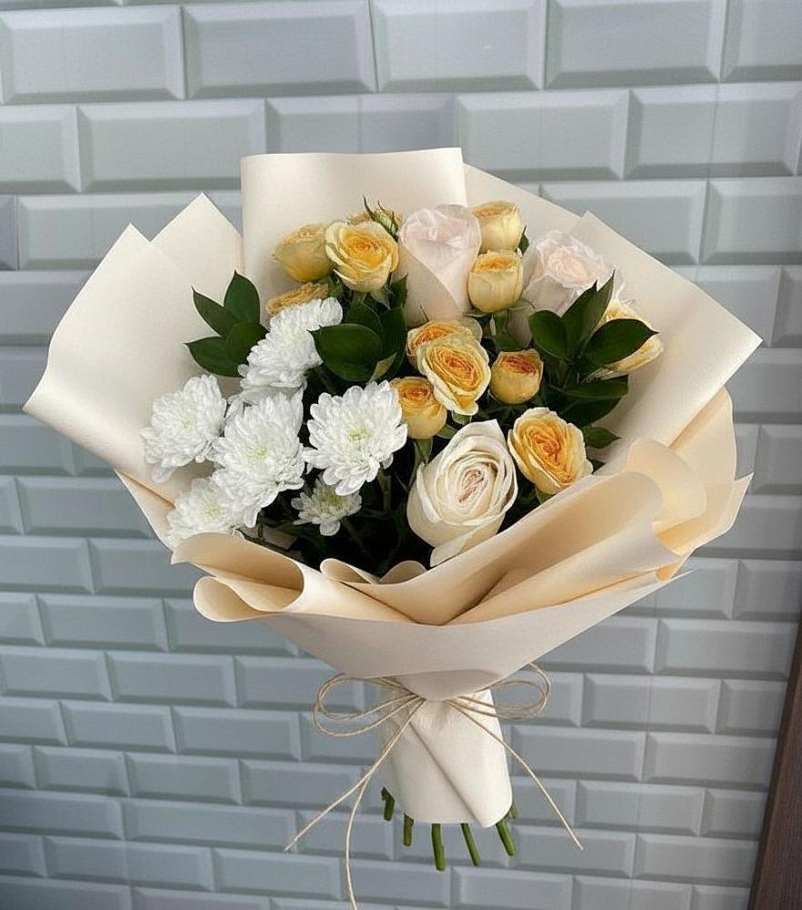 Букет цветов из: Розы и Хризантемы в Исаково