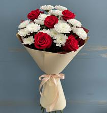 Букет цветов из:  Розы и Хризантемы в Исаково