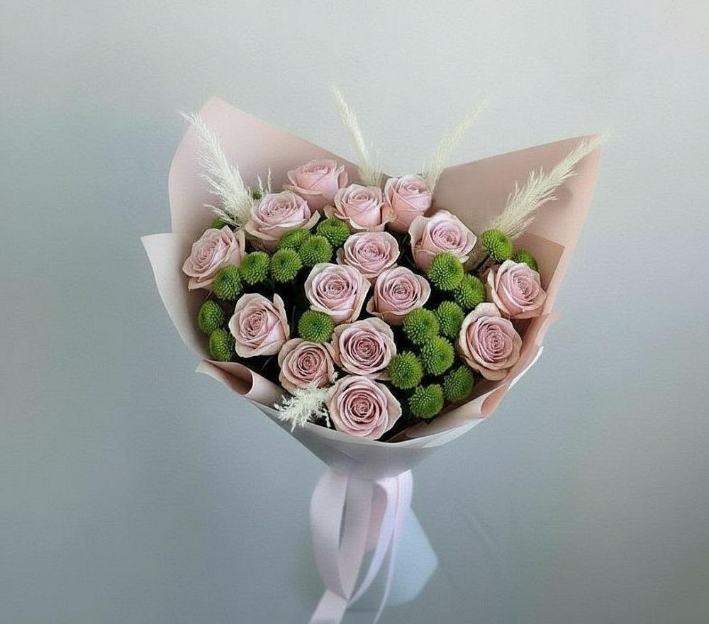 Букет цветов из: Розы и Хризантемы в Исаково