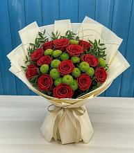 Букет цветов из:  Розы и Хризантемы в Исаково