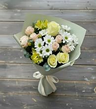 Букет цветов из:  Альстромерии, Розы и Хризантемы в Исаково