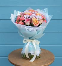 Букет цветов из:  Хризантемы и Розы в Исаково